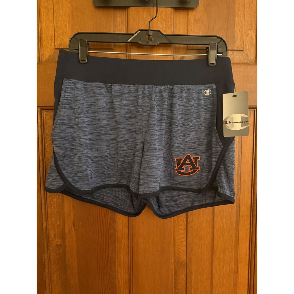 Auburn University Tigers Womens Running Training Shorts Size L Blue Champion